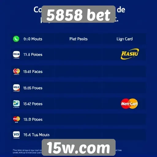 Métodos de pagamento aceitos pelo 5858 bet